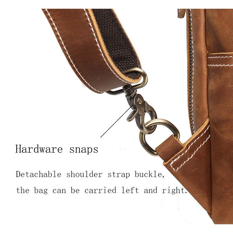 European and American Men's Crazy Horse Leather Crossbody Chest Bag