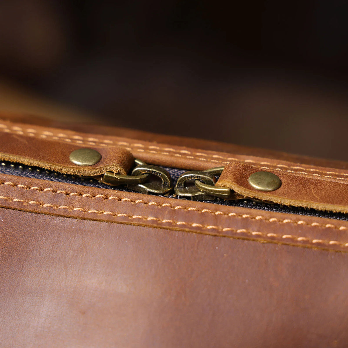 Men's Full Grain Leather Laptop Briefcase For Work