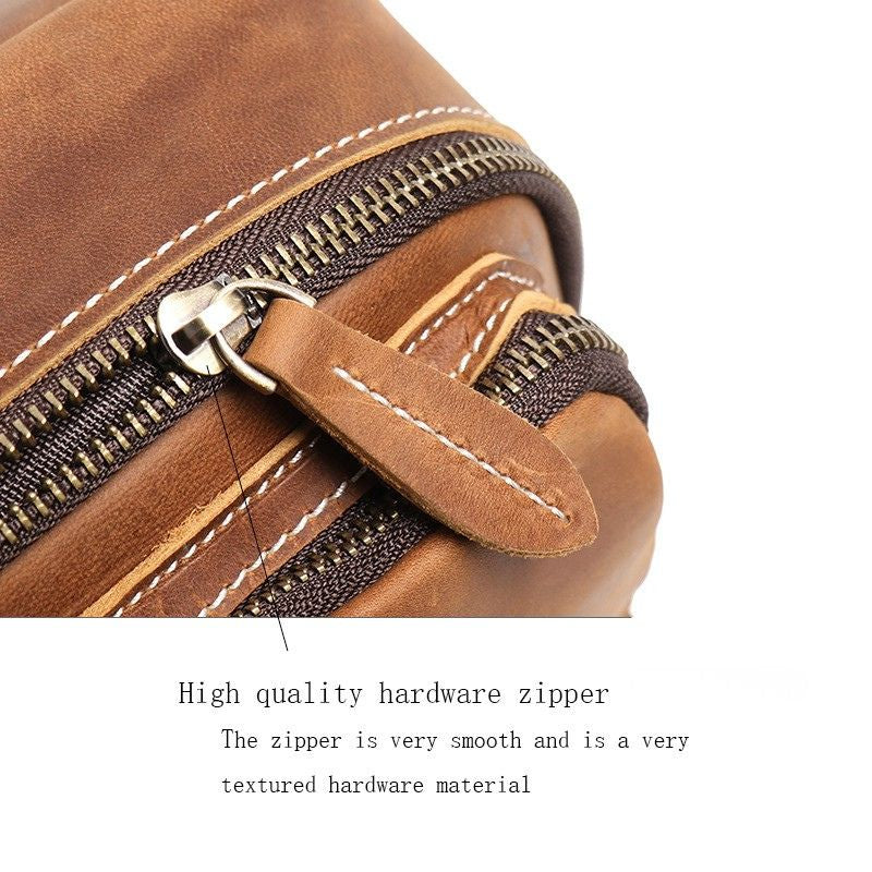 European and American Men's Crazy Horse Leather Crossbody Chest Bag