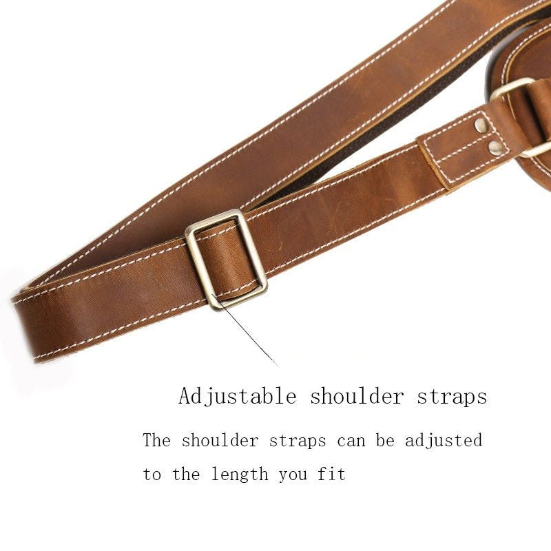 European and American Men's Crazy Horse Leather Crossbody Chest Bag