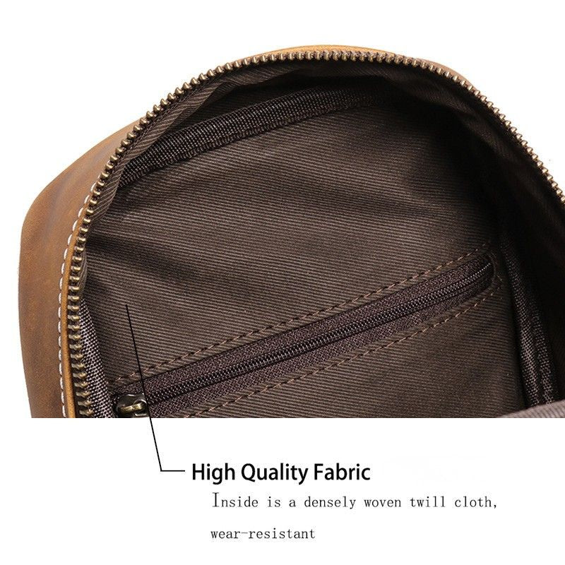 European and American Men's Crazy Horse Leather Crossbody Chest Bag
