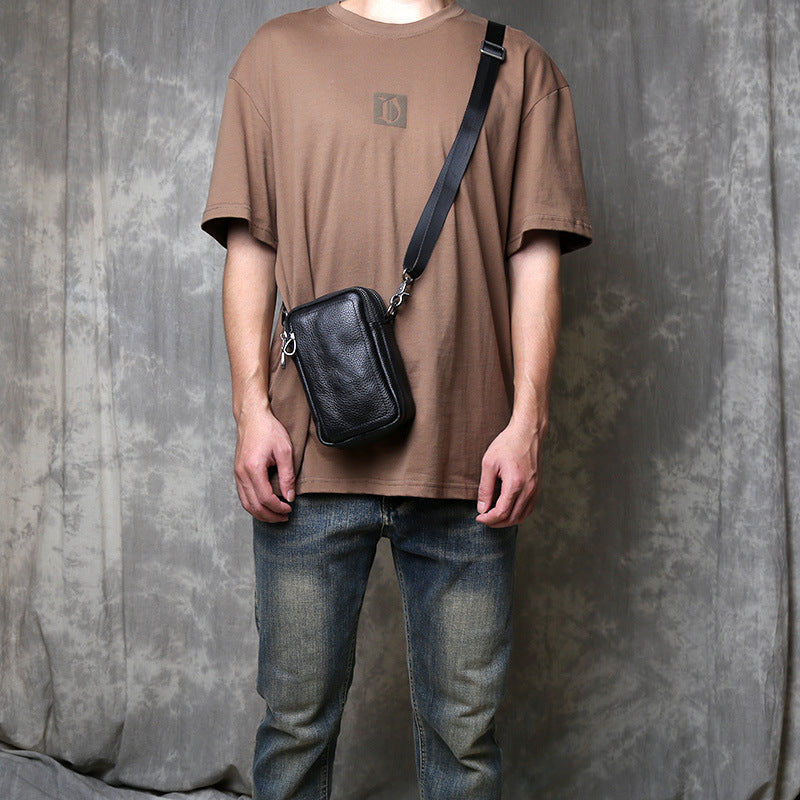 Urban Style Casual Small Crossbody Bag - Top-Layer Cowhide Compact Bag