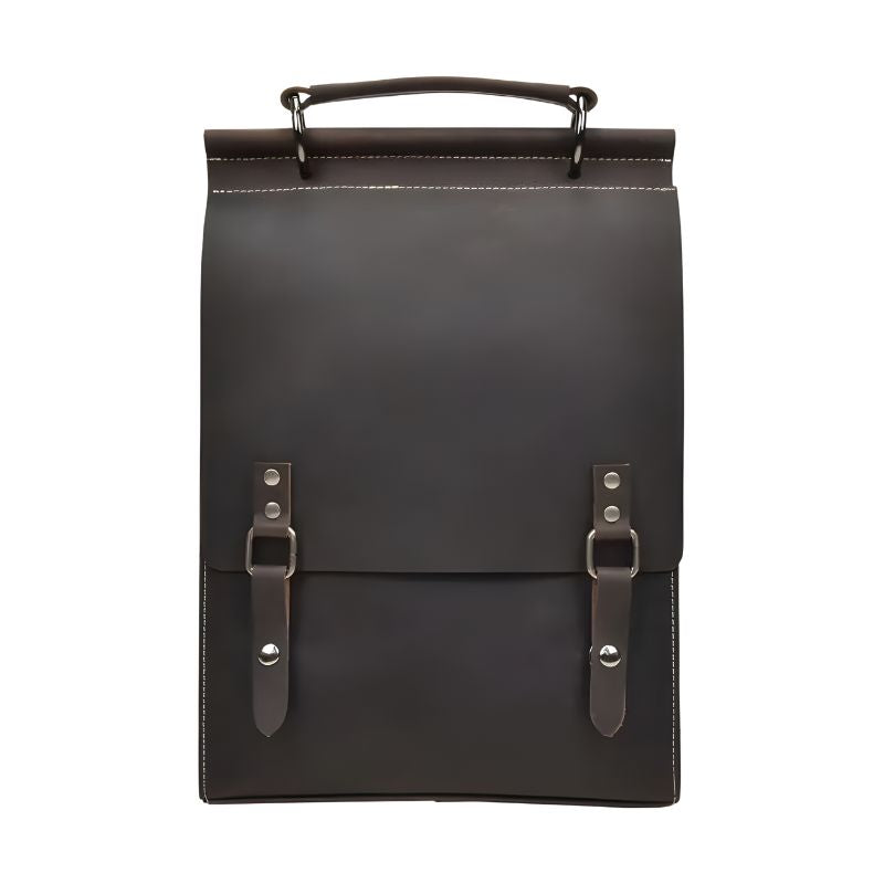 Vintage Crazy Horse Genuine Leather Backpack for Men & Women – A4 School & Laptop Daypack Rucksack