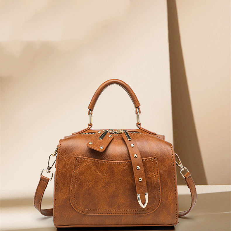 Women's Retro Shoulder Bag - Vintage Leather Crossbody Handbag