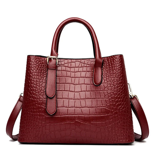 Crocodile Pattern Large Shoulder Bag – Luxury Designer Handbag
