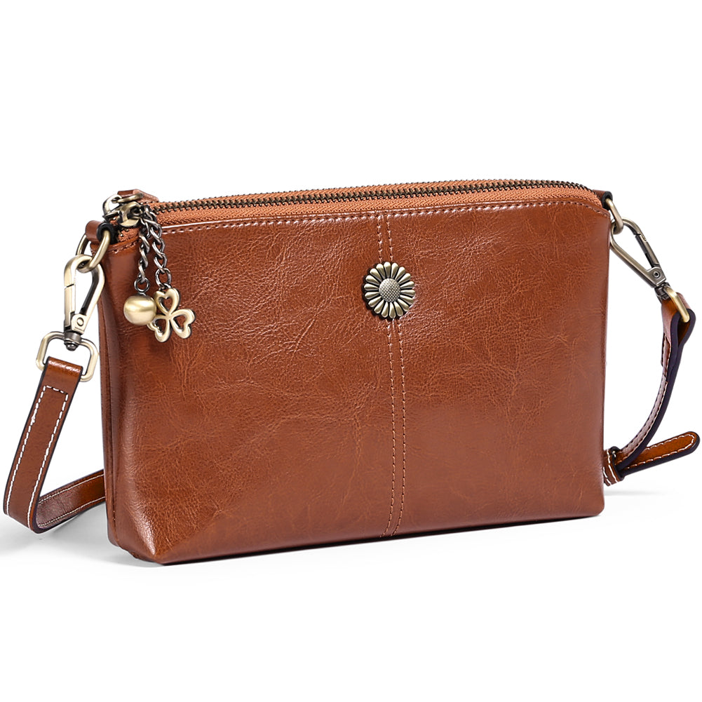 Genuine Leather Women's Clutch Messenger Bag
