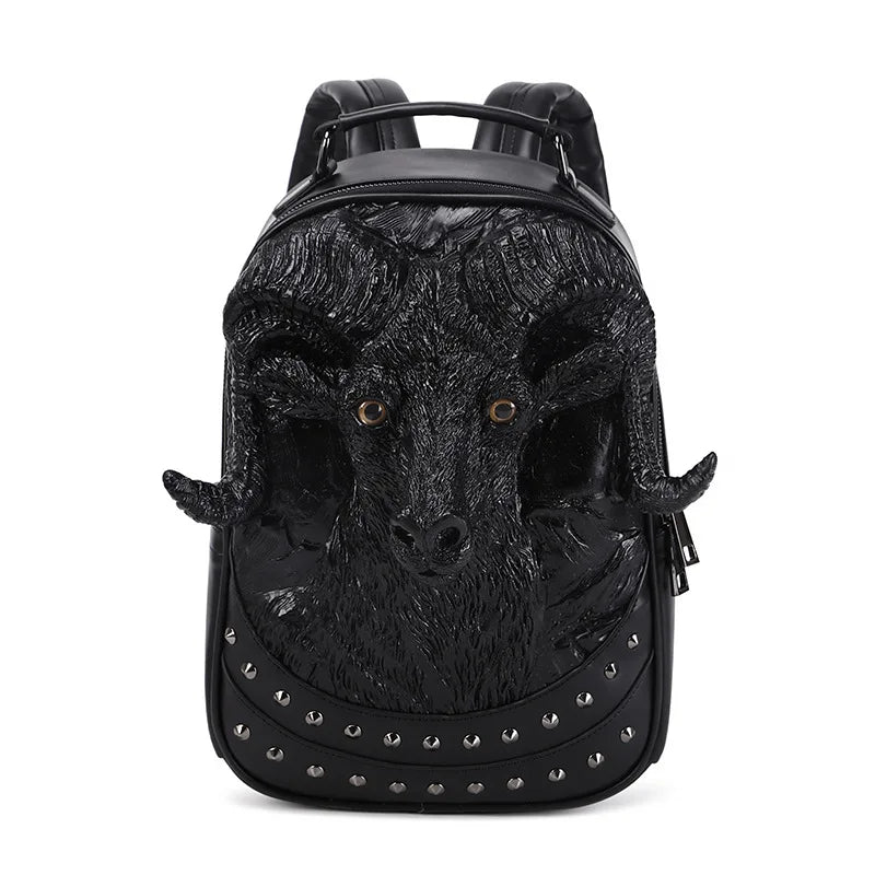 3D Goat Backpack | PU Leather Unisex Travel & School Bag 3D Goat Backpack | PU Leather Unisex Travel & School Bag