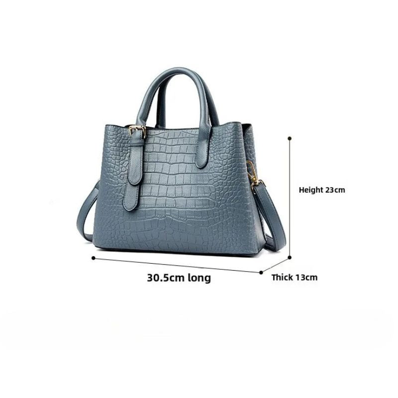 Crocodile Pattern Large Shoulder Bag – Luxury Designer Handbag