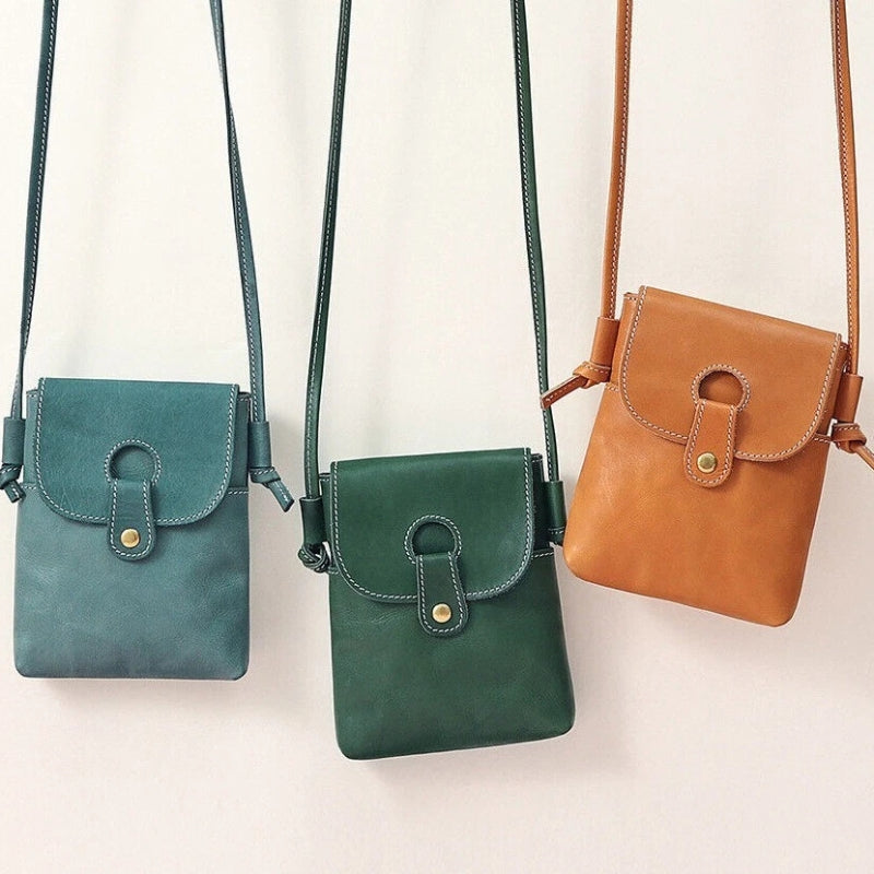 Women Trendy Leather Mini Crossbody Bag - Minimalist Phone Satchel Bags
