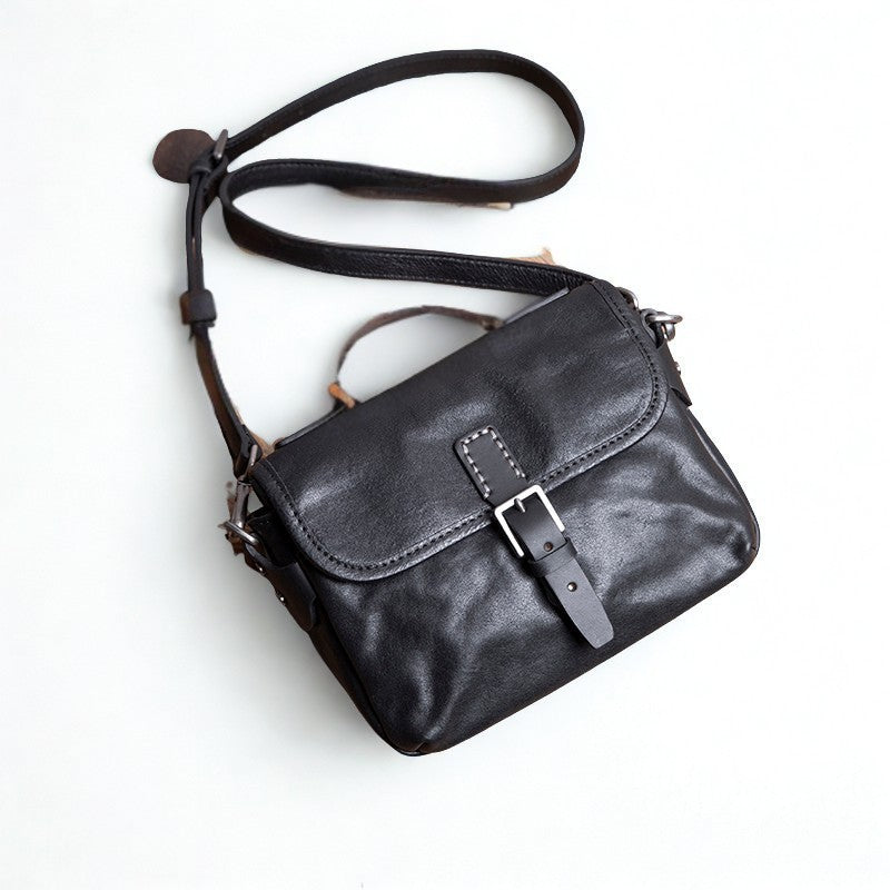 Men's Leather Handmade Shoulder Bag - Vintage Cowhide Crossbody Bags