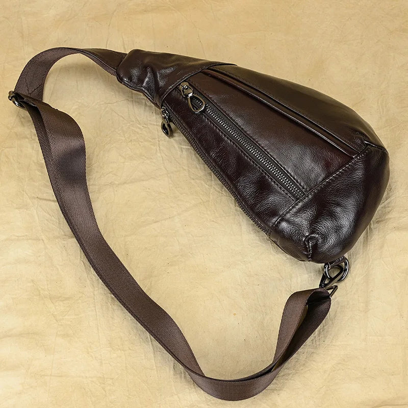 Soft Genuine Leather Men's Chest Pack