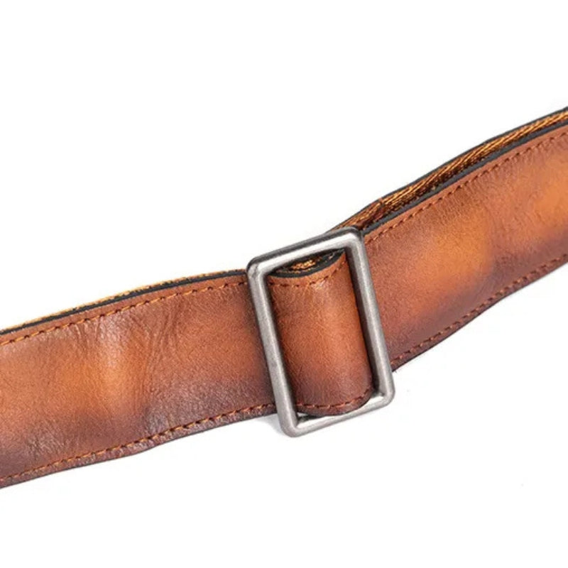 Cowhide Retro Casual Men's Messenger Bag - Vintage Crossbody Leather Handbag