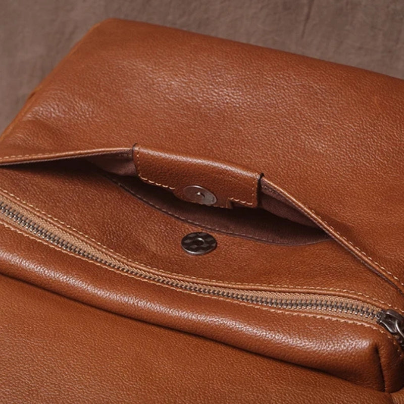 Luxury Leather Laptop Travel Backpack - Premium Professional Business Backpacks