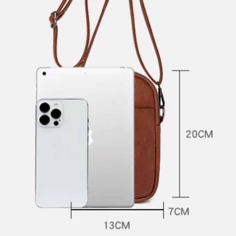 Double Zip Phone Crossbody Bag - Minimalist Phone Pouch