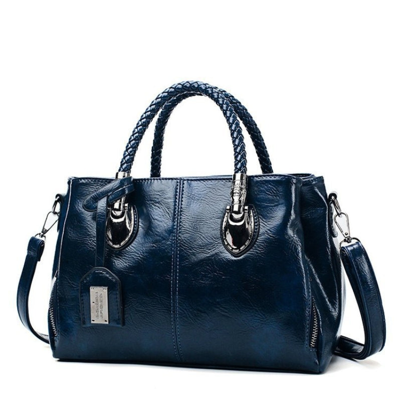 CrossBorder Trends Oil Wax Leather Messenger Bag - Vintage Women Stylish Handbag