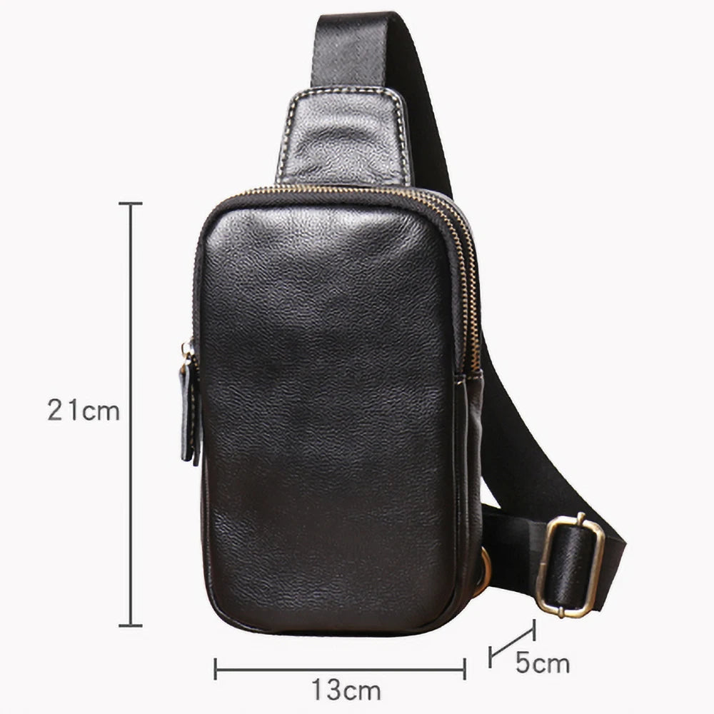 Genuine Leather Men's Chest Bag Messenger Bag