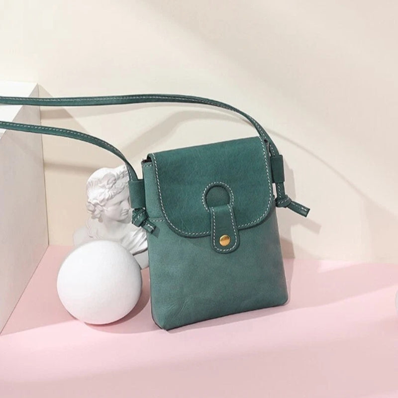 Women Trendy Leather Mini Crossbody Bag - Minimalist Phone Satchel Bags