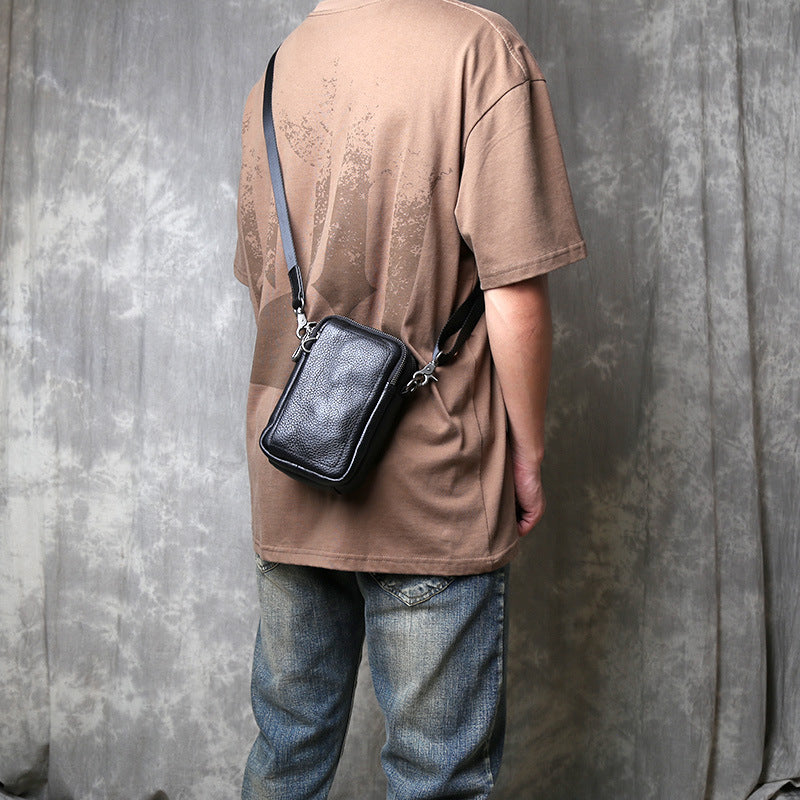 Urban Style Casual Small Crossbody Bag - Top-Layer Cowhide Compact Bag