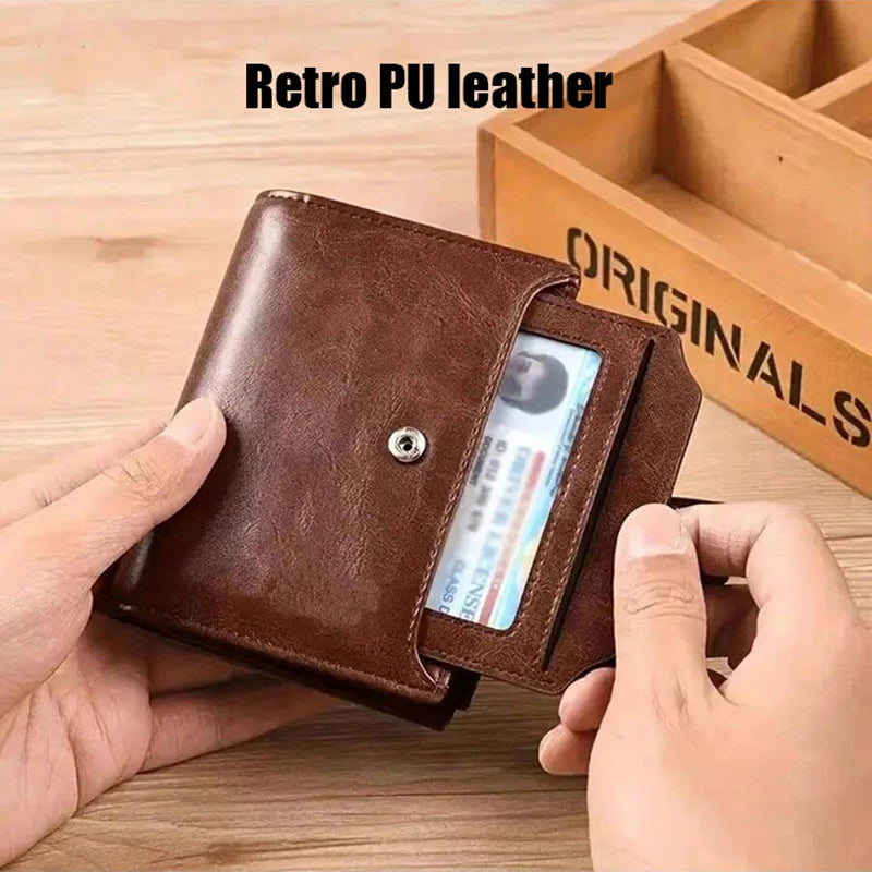 RFID Anti-theft Zipper Coin Wallet - Man Business Card Holder