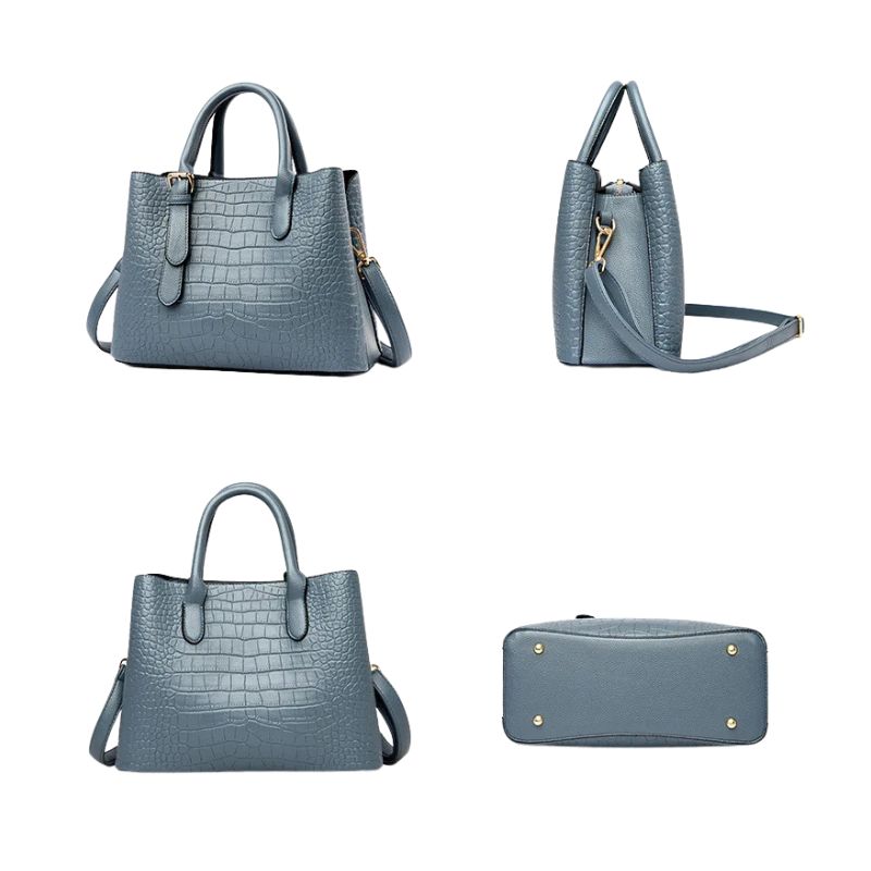 Crocodile Pattern Large Shoulder Bag – Luxury Designer Handbag