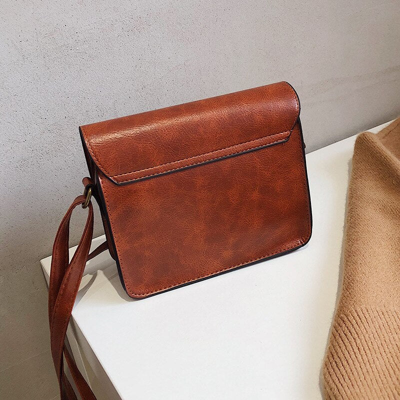 Vintage Women Flap Fashion Casual Leather Shoulder Bags Lady Crossbody Messenger Bag - Scraften