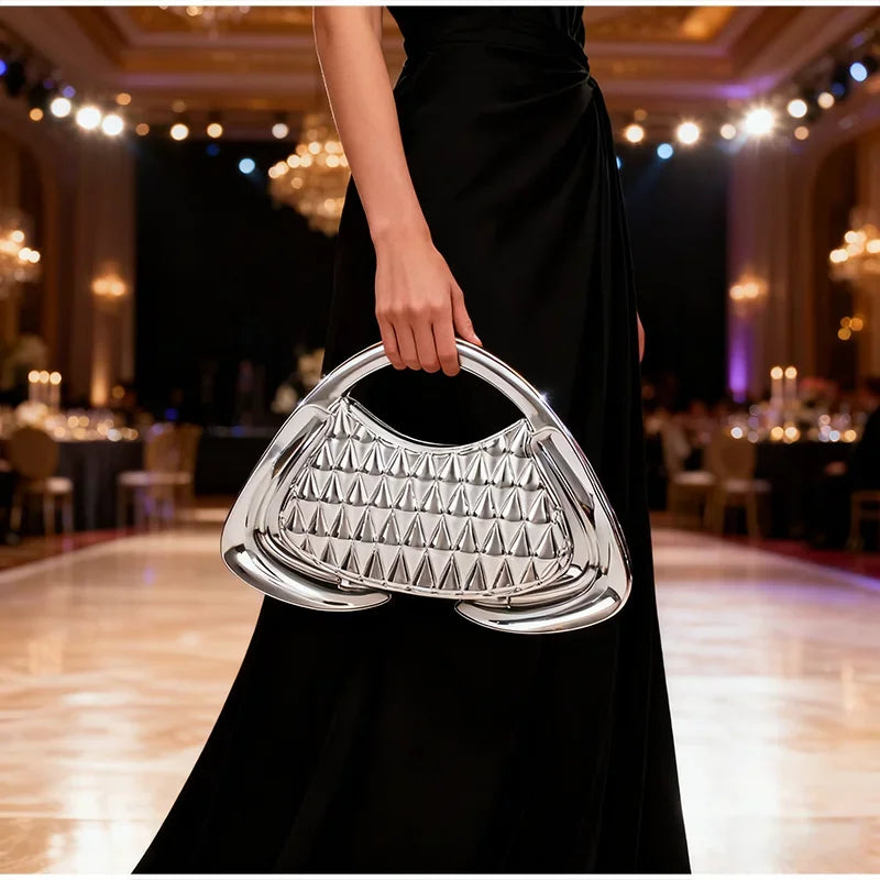 Women Top Handle Design Luxury Coin Purse - Elegant Acrylic Clip Crossbody Bag
