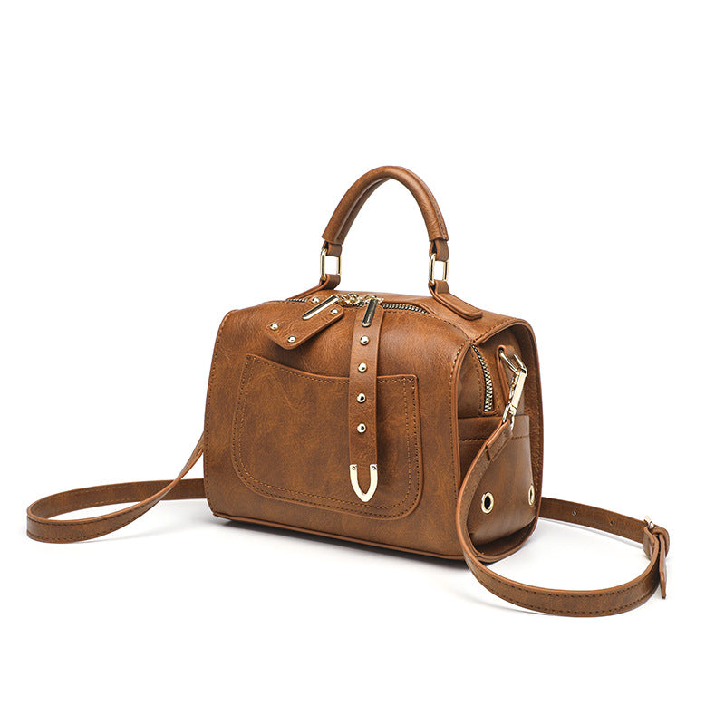 Women's Retro Shoulder Bag - Vintage Leather Crossbody Handbag