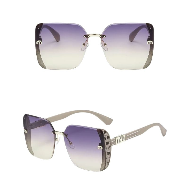Fashion Luxury Square Sunglasses – UV400 Protection Lightweight Trendy Eyewear Gold White