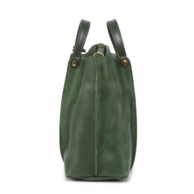 Premium Cowhide Leather Shoulder Tote Bag - Modern Bucket Style Shoulder Bags