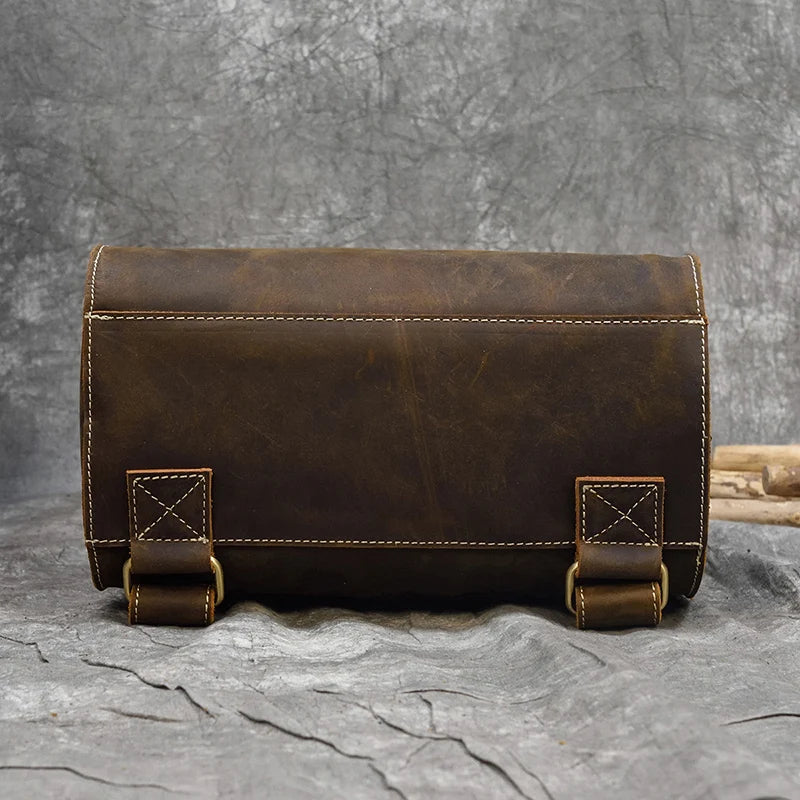Men's Retro Crazy Horse Leather Backpack - Rucksack Brown Laptop Bag