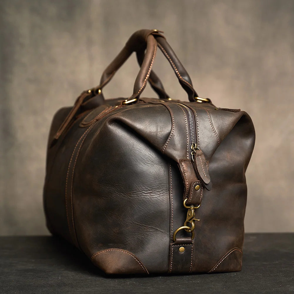 Men's Genuine Leather Duffle Travelling Handbags - Vintage Men's Shoulder Bag