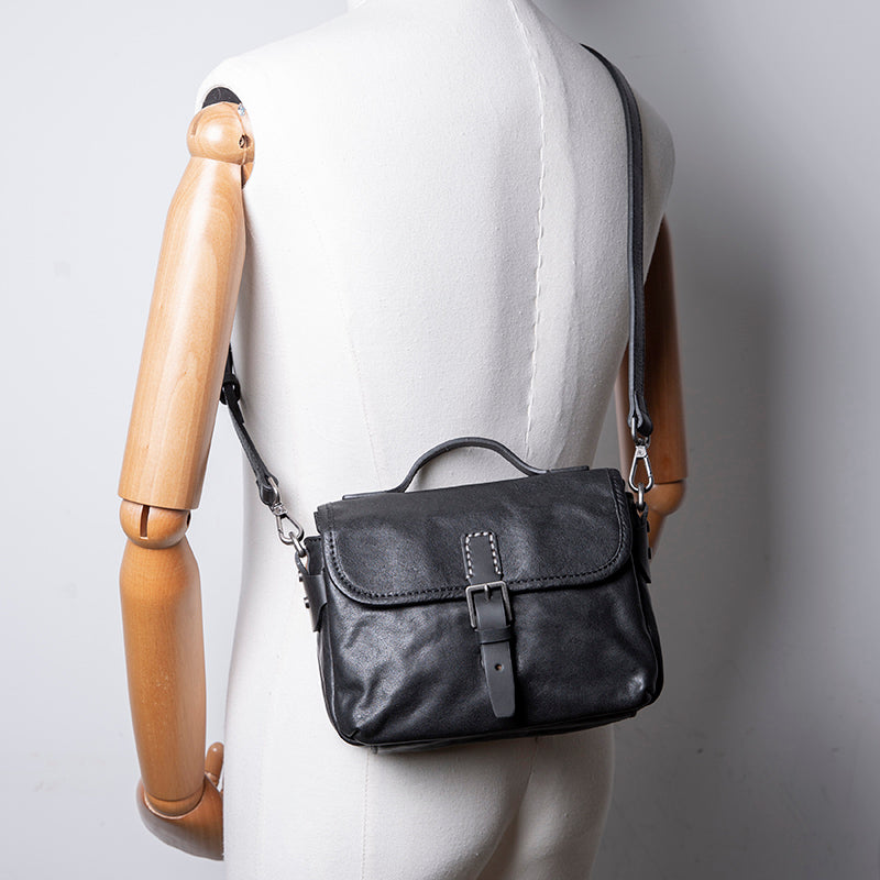 Men's Leather Handmade Shoulder Bag - Vintage Cowhide Crossbody Bags