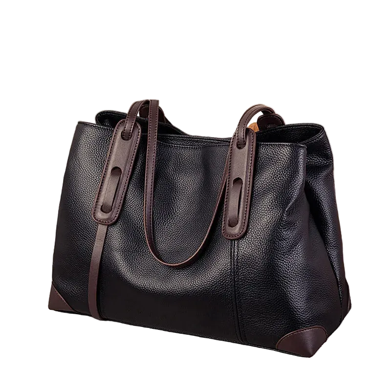 Luxury Soft Cowhide Leather Tote Bag - Women's Shoulder Handbag