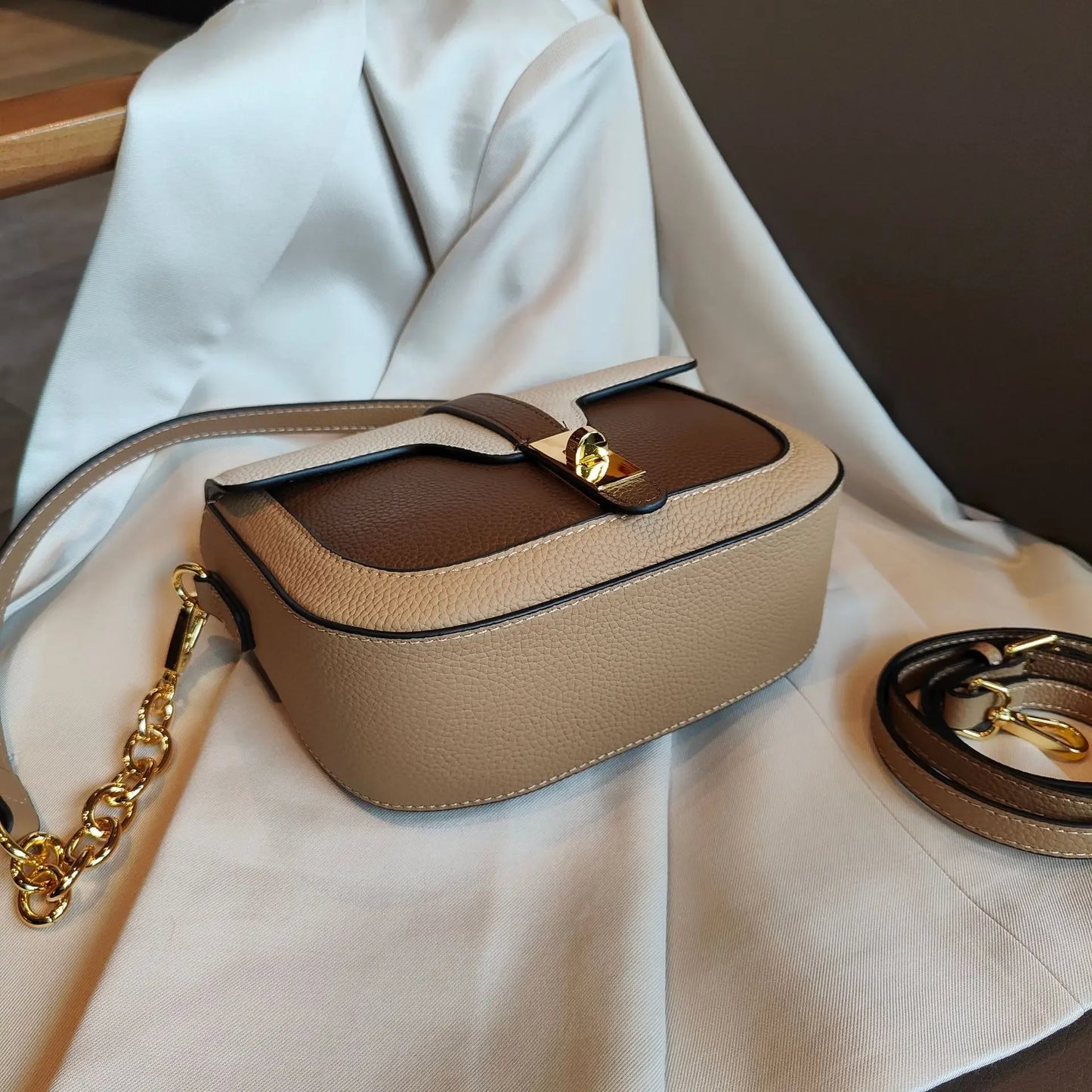 Women Luxury First Layer Saddle Bag - Compact Shoulder Crossbody Bags