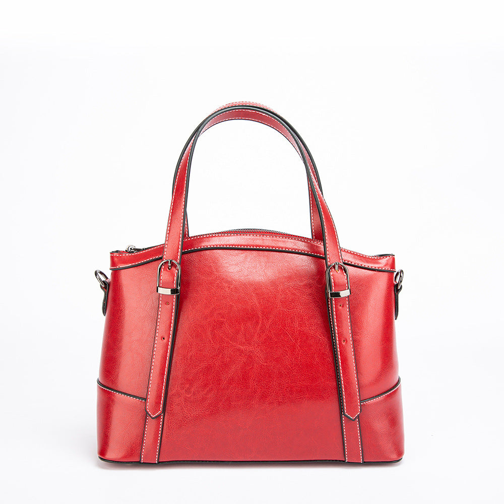 Genuine Leather Women's Crossbody Bag - Retro Casual Fashion Patch Bags
