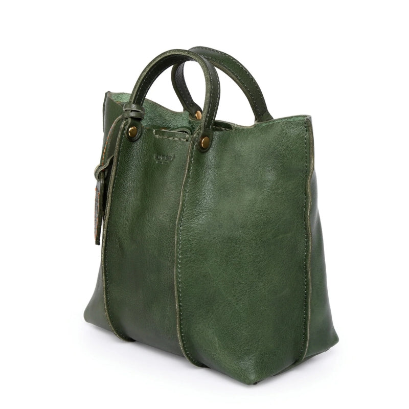 Premium Cowhide Leather Shoulder Tote Bag - Modern Bucket Style Shoulder Bags