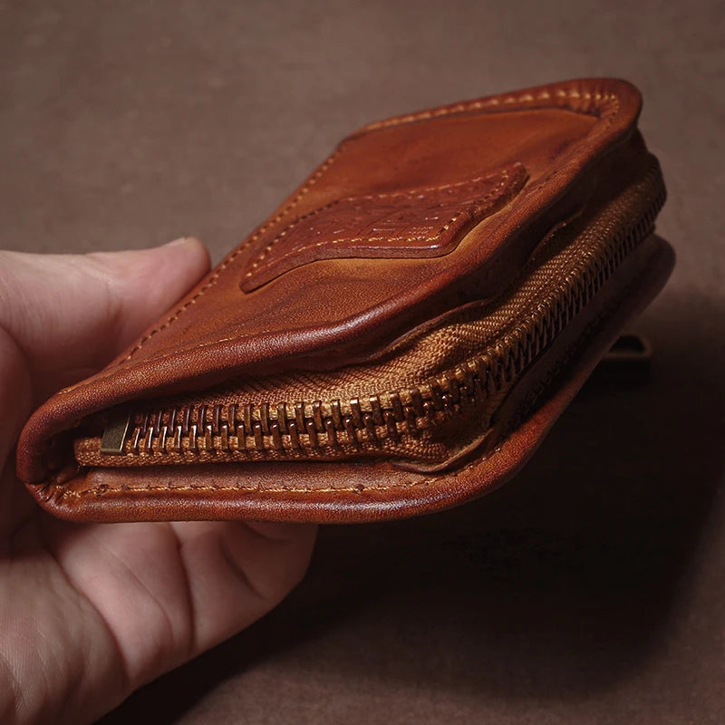 Vintage Luxury Genuine Leather Car Key Bag - Multipurpose Wallet Card Holder