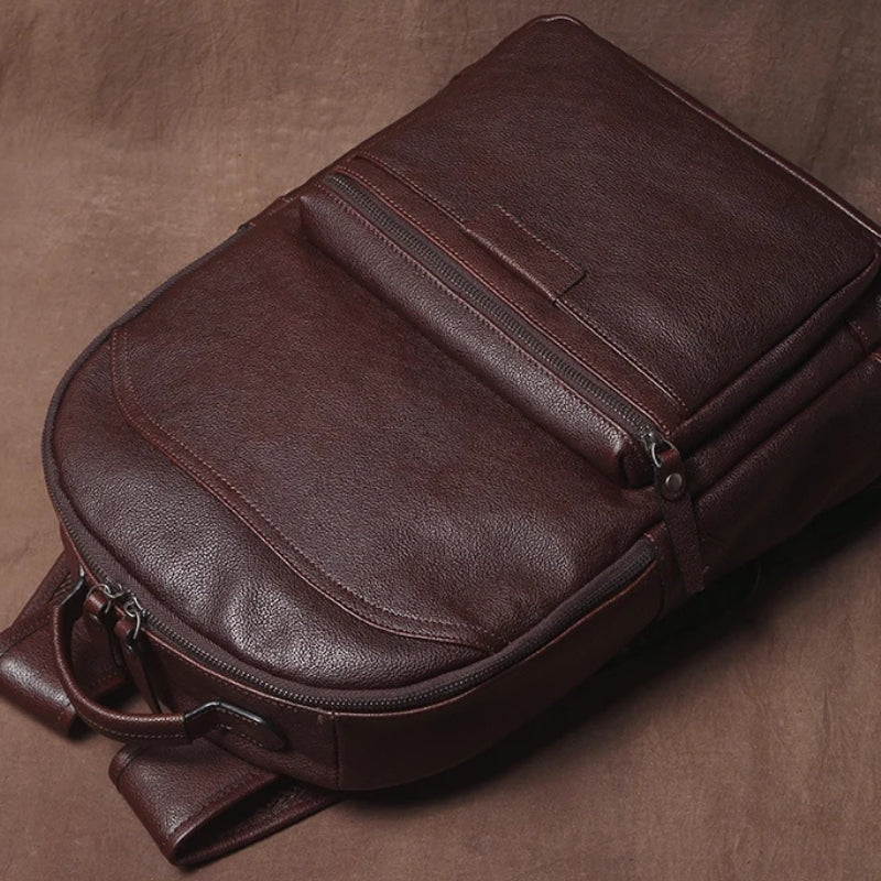 Luxury Leather Laptop Travel Backpack - Premium Professional Business Backpacks