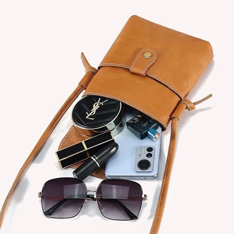 Women Trendy Leather Mini Crossbody Bag - Minimalist Phone Satchel Bags