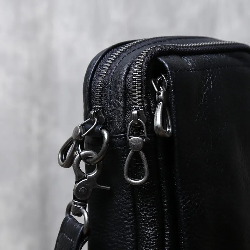 Urban Style Casual Small Crossbody Bag - Top-Layer Cowhide Compact Bag