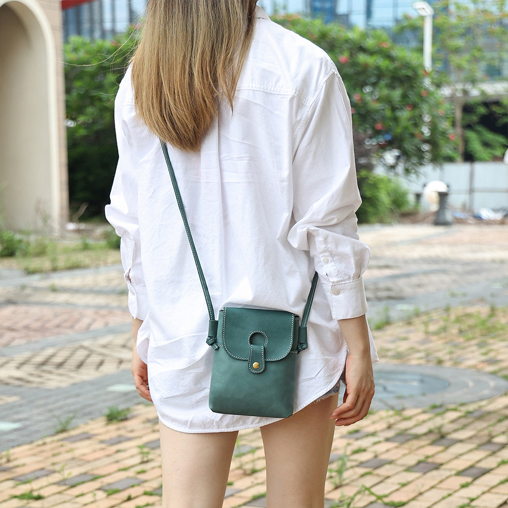 Women Trendy Leather Mini Crossbody Bag - Minimalist Phone Satchel Bags