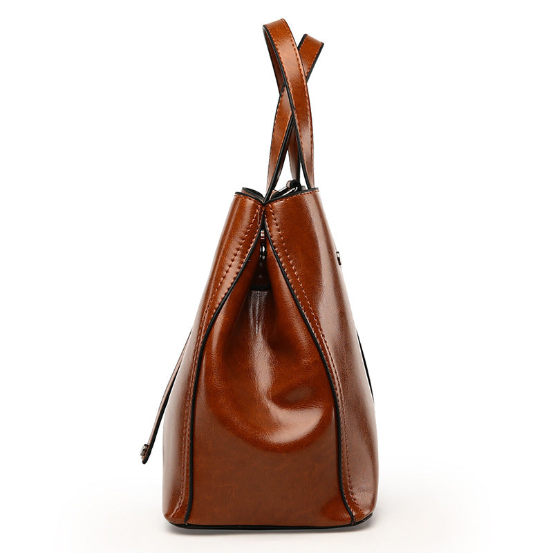 Luxury Retro Women's Hand-carrying Bag - Modern Leather Style Handbag