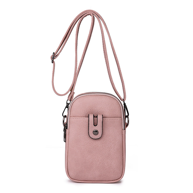 Double Zip Phone Crossbody Bag - Minimalist Phone Pouch