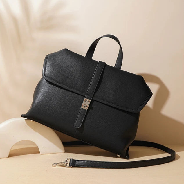 Genuine Leather Women’s Shoulder Bag – Large Capacity Retro Crossbody Handbag