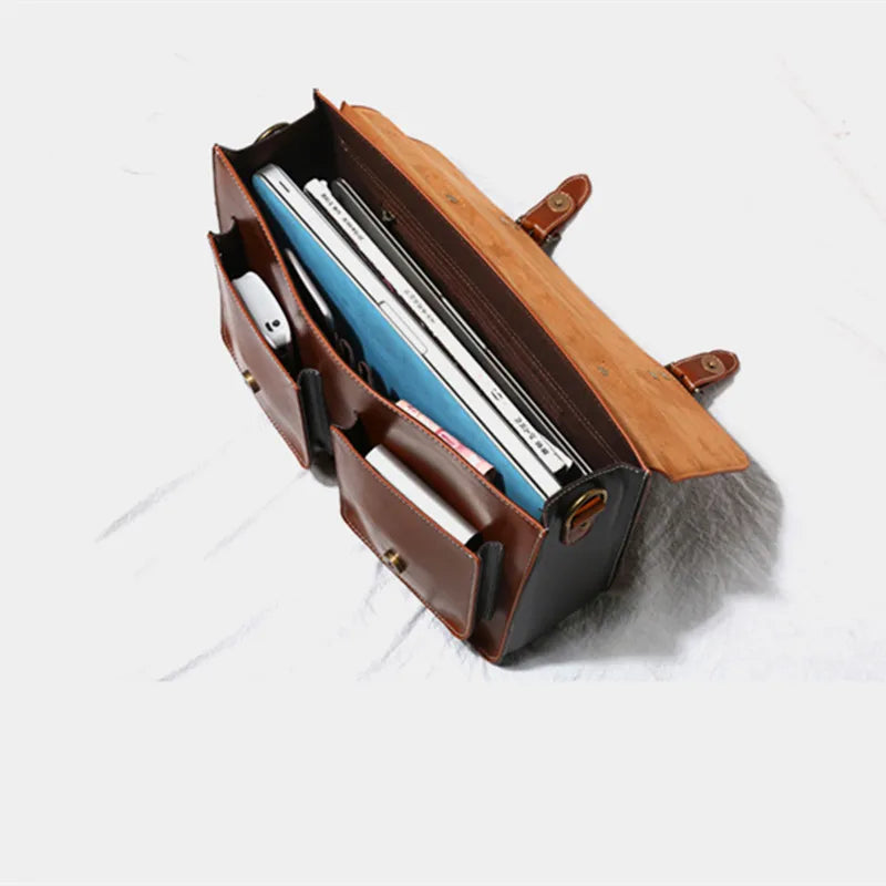 Retro Leather Women backpacks Shoulder Bag - Laptop Business Handbags