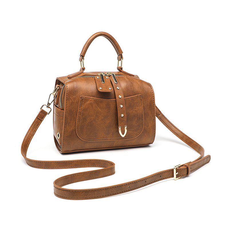 Women's Retro Shoulder Bag - Vintage Leather Crossbody Handbag