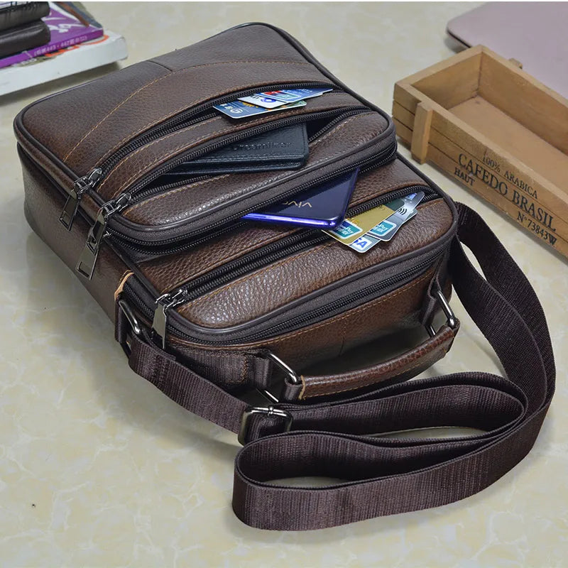 Retro Soft Cowhide Leather Crossbody - Mini Pad Boy Shoulder Bag