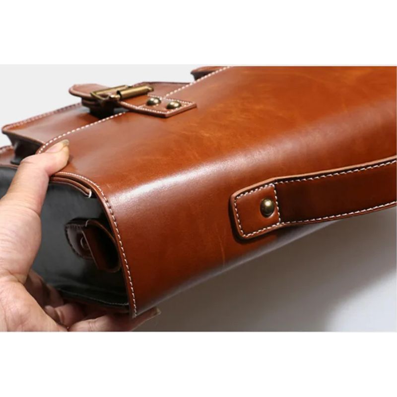 Retro Leather Women backpacks Shoulder Bag - Laptop Business Handbags