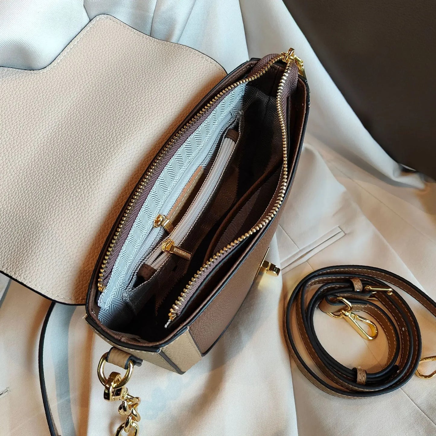 Women Luxury First Layer Saddle Bag - Compact Shoulder Crossbody Bags