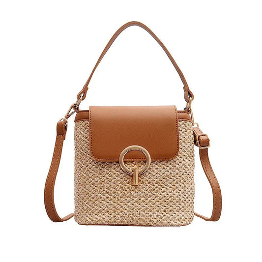 Beach Woven Bag for Women Trendy Korean Bucket Style - Scraften